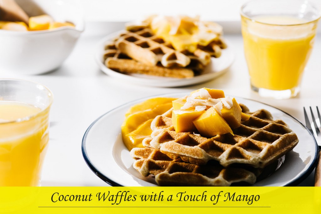 Coconut Waffles with a Touch of Mango copy